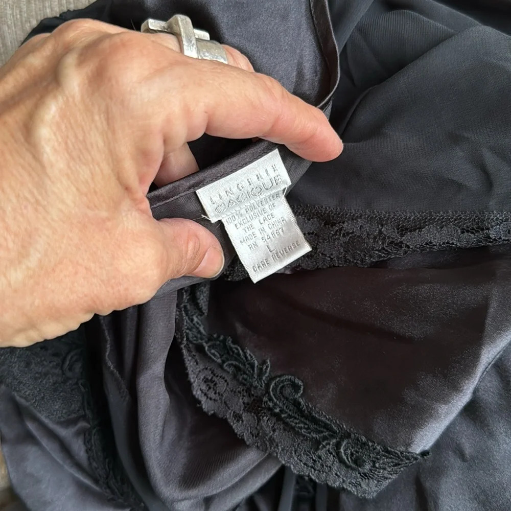 Cacique Black intimate nightie chemise size large - Picture 6 of 9